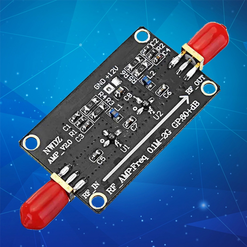 K3NB RF Wideband Amplifier LNA 0.1M-2G Gain 60DB Two-Stage Amplification Professinal