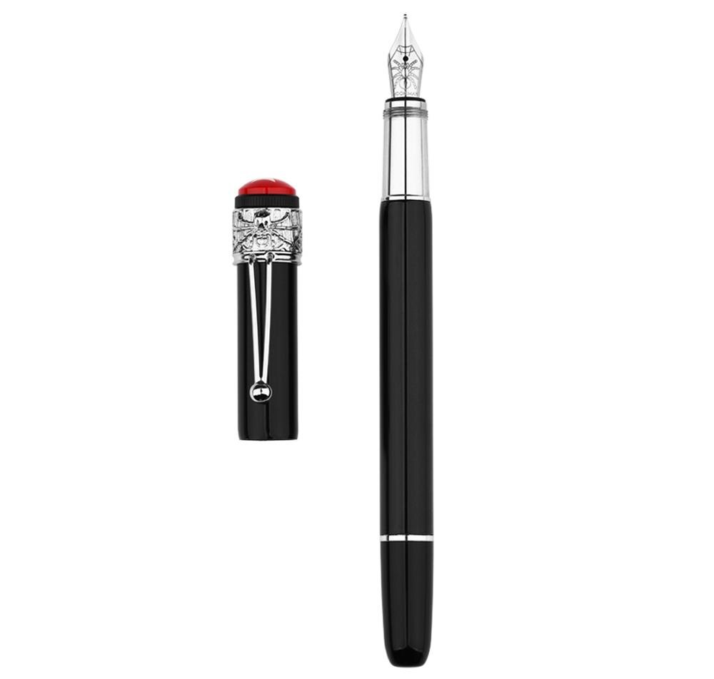 Moonman Master F9 Metal Fountain Pen Snake / Spider Piston Ink Pen F Nib 0.5mm Original Box: Black-Spider