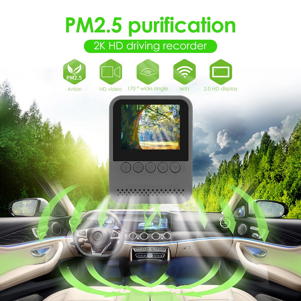 Se007 wifi 2k hd auto dvr camera 170 groothoek wifi nachtzicht dashcam ionisator veilige herinnering dashboardcamera