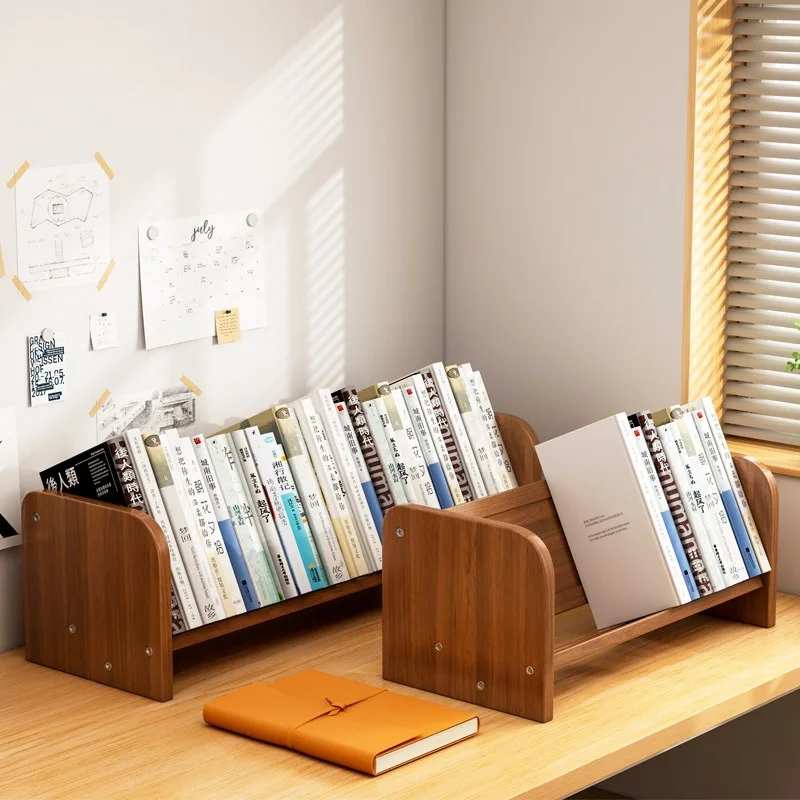 Rack de armazenamento de estante de mesa, mesa de casa de estudante, rack de armazenamento de suporte de livro pequeno, mesa de quarto, estante de livro simples