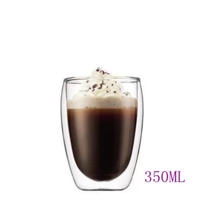 Water Fles Koffie Cup Hittebestendige Dubbele Wand Glazen Beker Bier Handgemaakte Melk Citroensap Cup Drinkware Thee Mokken: A 350ml