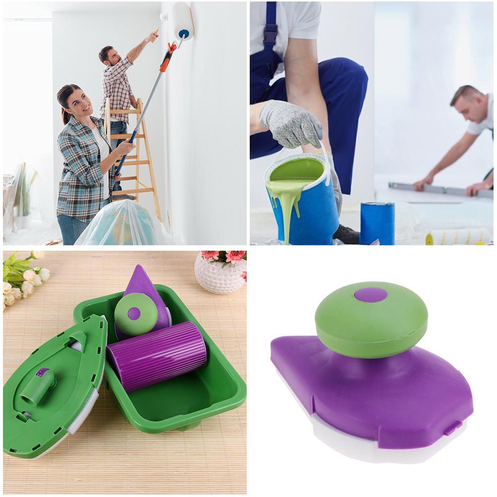 6pcs/Set Sponges Wall Paint Roller Tray Household Wall Painting Brush Paint Pad Point Paint Home Decoration Tool