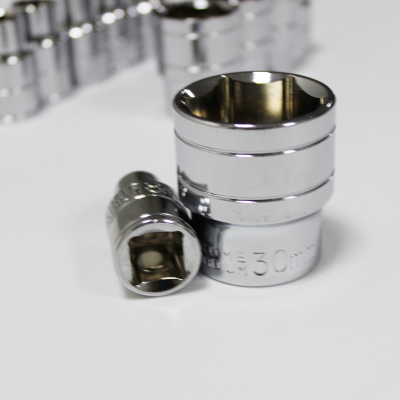 8~32mm Standard Socket 1/2" inch Drive Size MM Metric System Chrome Finished Cr-V Steel Made