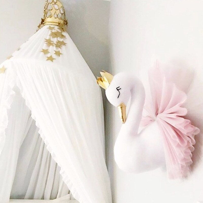 Animales de peluche de juguete de cabeza de cisne decoración de pared guardería habitación de bebé ilustraciones colgantes para la pared hecho a mano Cisne cumpleaños decoración de la boda