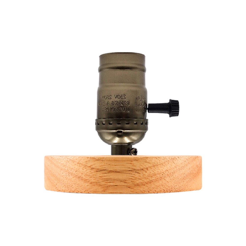 Retro Wood Table Lamp E27 Socket Vintage Desk Lamp Base Holder EU Plug Bedside Lamp Decoration Wooden Base Table Light 220V 110V: Red