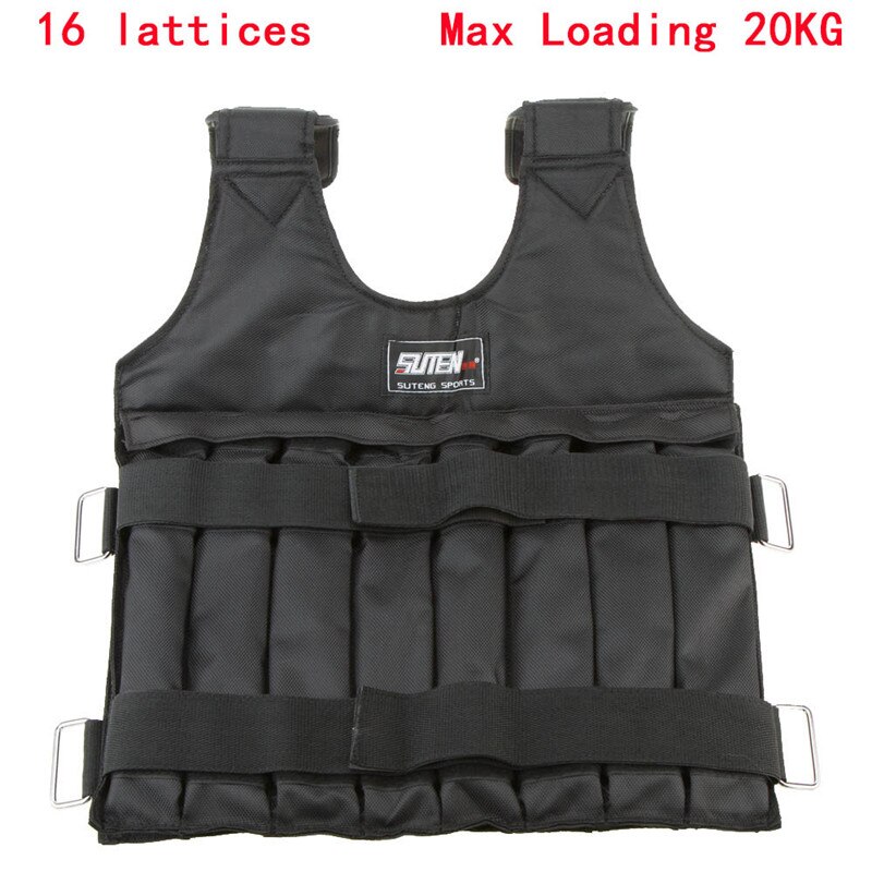 Training Vest 20kg 50kg Adjustable Weighted Vest Exercise Training Fitness Jacket Gym Workout Boxing Waistcoat Fitness Equipment: 20KG