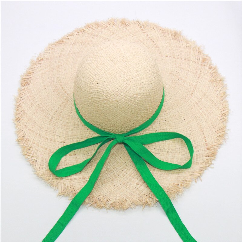 Kvinnors Strandhatt Bred Rand Raffia main image 0