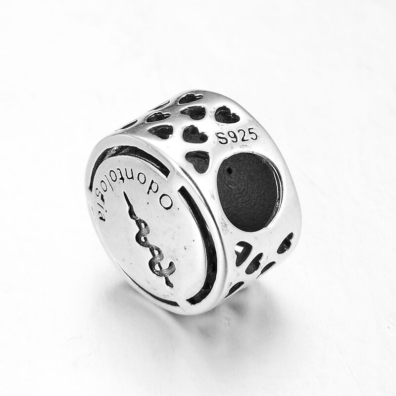 Éxito en la carrera, signo de Odontologia, cuentas de plata esterlina 925, se ajustan a pulseras LYNACCS originales, brazaletes, fabricación de joyas DIY