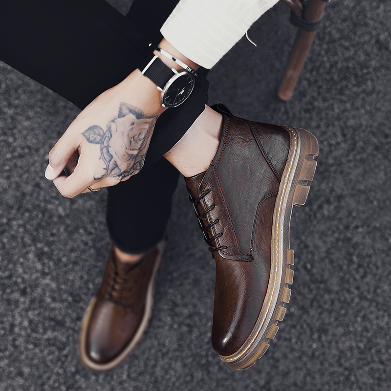 Heren leren schoenen flats oxfords schoenen heren casual schoenen veterschoenen leren laarzen voor heren sneakers chaussure homme vii