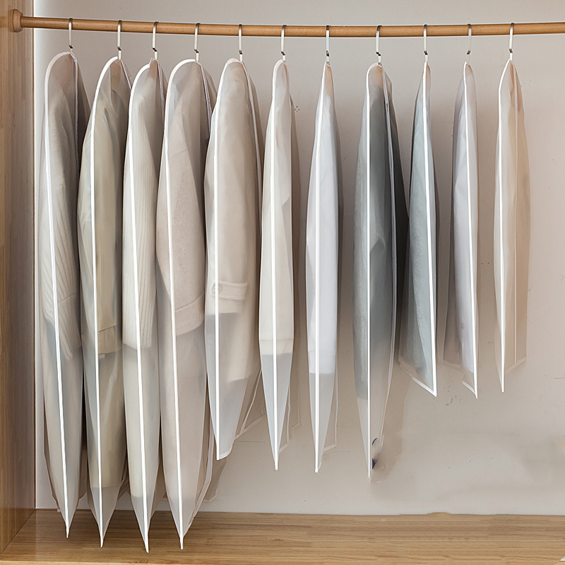 Roupas penduradas capa contra poeira sacos de vestuário claro saco de armazenamento em casa vestido terno casaco capa poeira guarda-roupa pendurado organizadores de roupas: Verde claro / See below for size descriptions