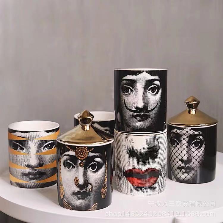 Gezicht Keramiek Pot Aromatherapie Kaars Tin Jar Maken Cup Woninginrichting Goederen Van Meubilair Voor Kaarsen Accessoires