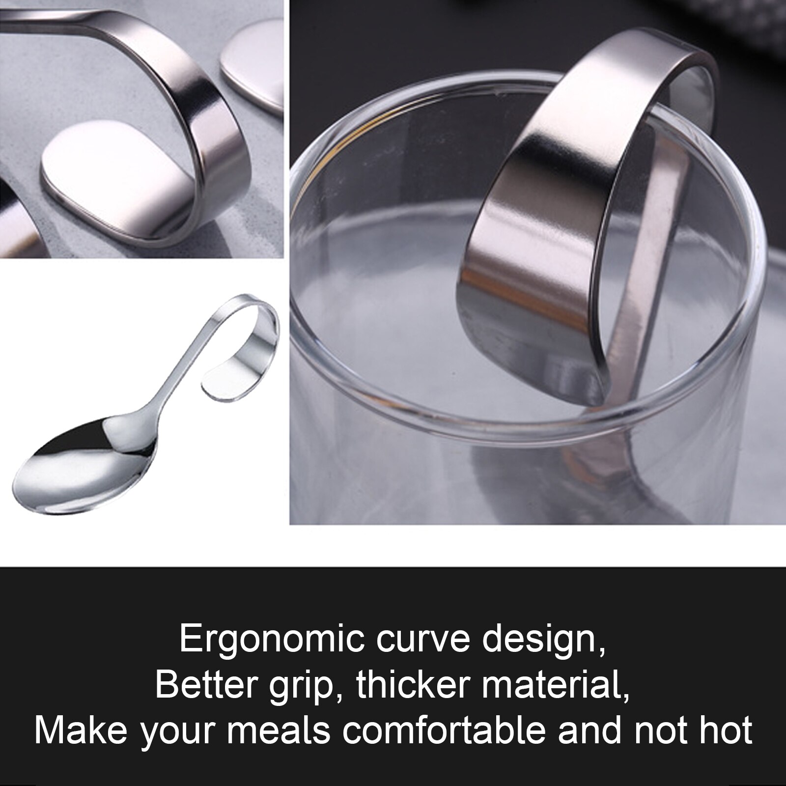 1 Piece Stainless Steel Curved Handle Scoop Serving Scoop