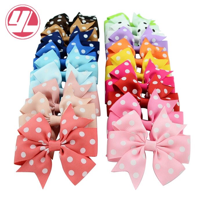 Stip 3 inch kinder grosgrain lint strikken met clip boutique strikken doe-het-zelf haaraccessoires voor babymeisjes 592