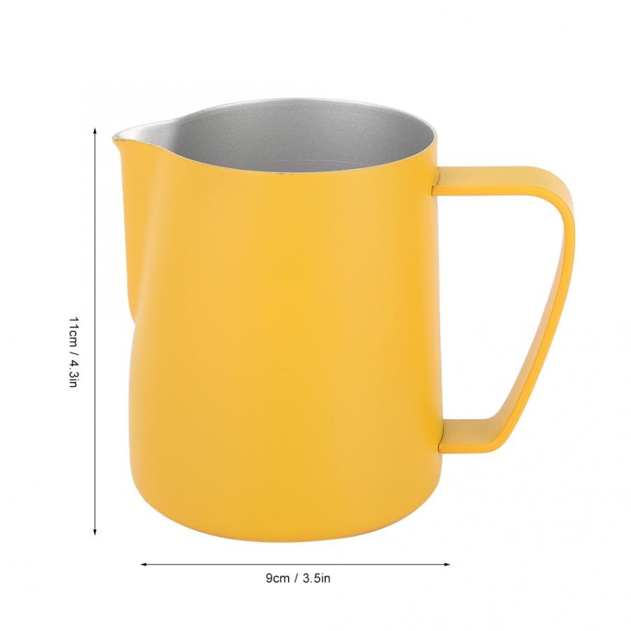 600Ml Roestvrij Staal Koffie Melk Opschuimen Cup Kruik Koffer Pitcher Latte Art Kruik Voor Thuis Koffie Winkel Gebruik: YELLOW