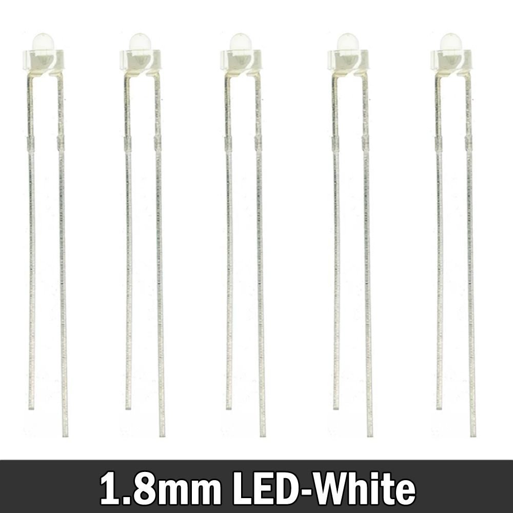 100PCS/lot 1.8mm LED Diode Light Diffused Assorted Kit Green Blue White Yellow Red COMPONENT DIY Original: WHITE