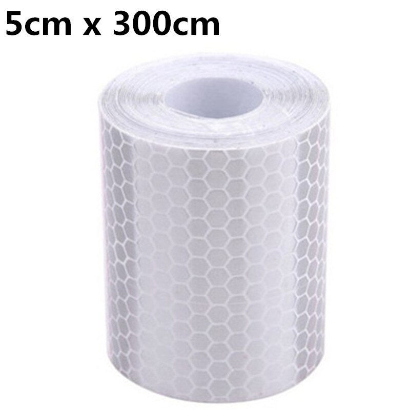 5cmx300cm Reflective Decoration Strip Self Adhesive Warning Safety Reflection Tape Film Auto Reflector Car Styling Sticker: White