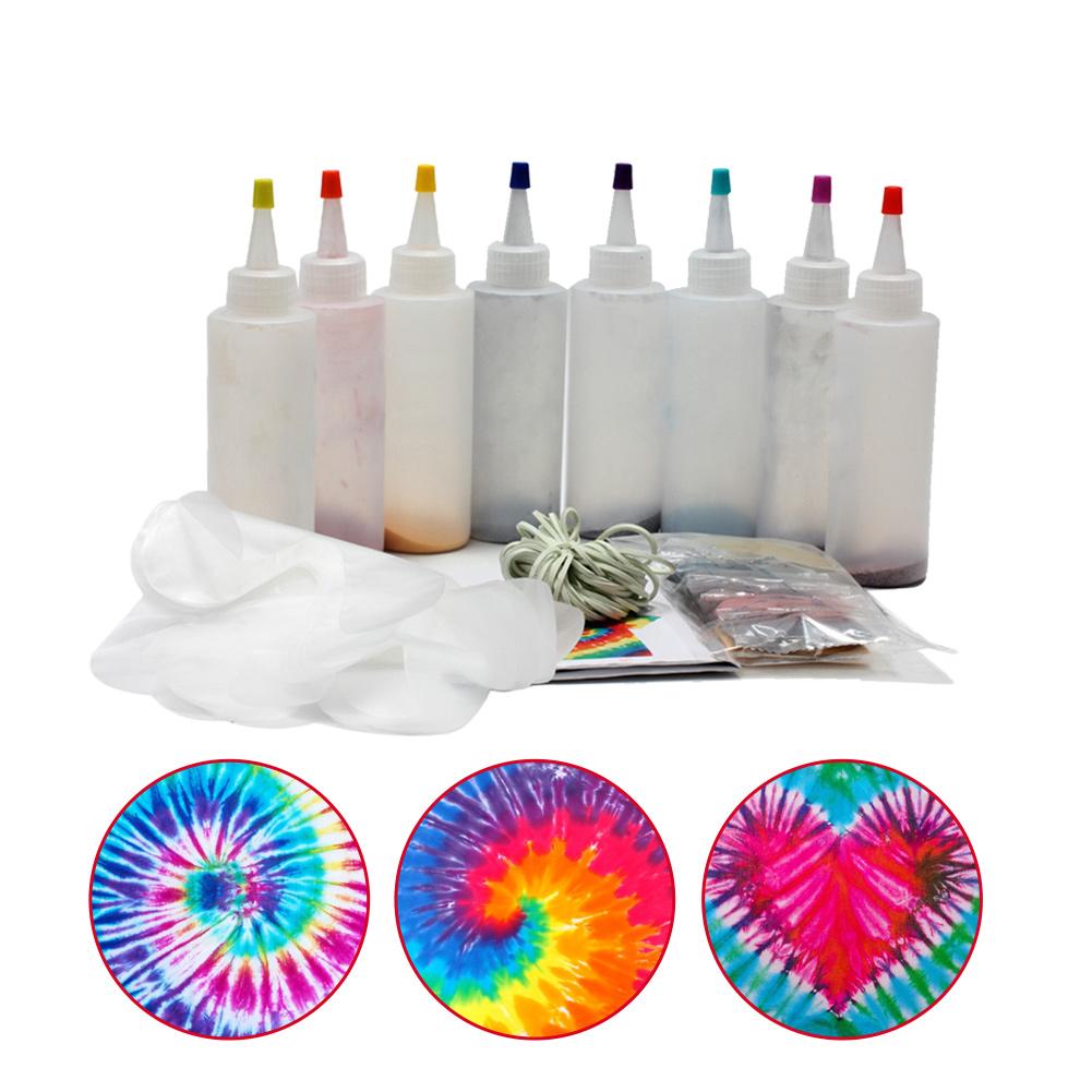 8/18 bouteilles tulipe cravate colorant Kit Permanent une étape cravate colorant ensemble bricolage Kits pour tissu Textile artisanat Arts vêtements pour colorants peinture