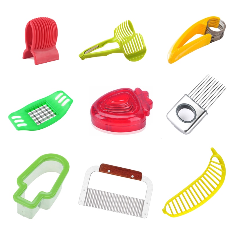 Edelstahl Kartoffel Schneidemaschine Tomaten Cutter Werkzeug Shreadders Zitrone Schneiden Halfter Banane Cutter Kochen Werkzeuge Küche Zubehör