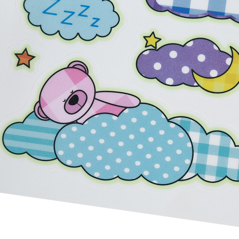 Stickers For Kids Bedroom Fluorescent Glow In The Dark Moon Glow Wall Stickers Stars Luminous Bear Glow Sticker Color