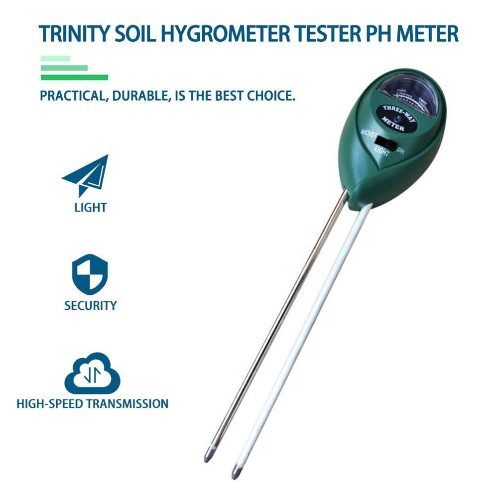 Vochtmeter 3-in-1 bodem pH-meter bodemtester met vochtvruchtbaarheid pH-meter tuinieren for landbouwgrond buiten Nauwkeurige metingen(Nero
