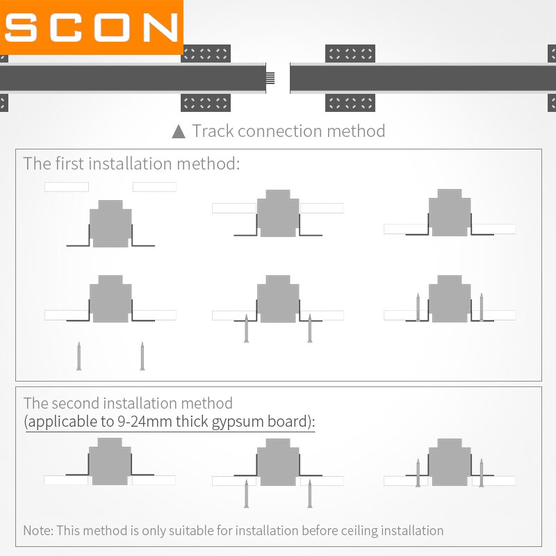 SCON mur à Angle droit 90 degrés coin de plafond L forme connecteur aimant lumière accessoires