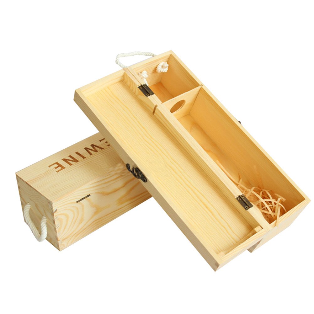 Wooden Red Wine Packing Box Single Bottle Red Wine Pine Box European Simplicity Box For Lafite Grape Whiskey Champagne