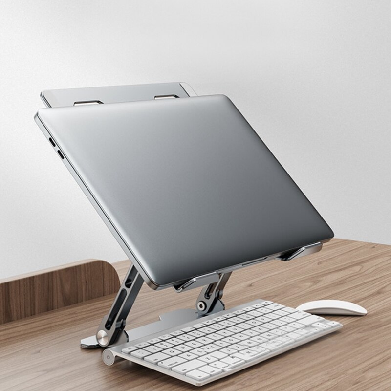 Laptop Stand Ergonomic Aluminum Height-Adjustable Computer Stand Desktop Laptop Stand For 11-17 Inch Laptop