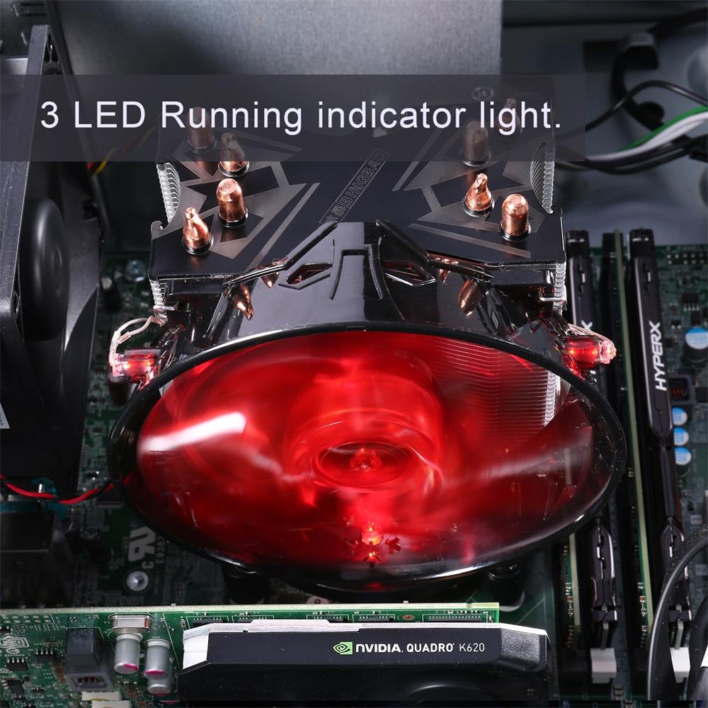 Rød og blå cpu kjøligere kobber dobbelt varmepipe cpu radiator rote tårn cpu fan til intel 775/1155/1156/1151/1150/1366 amd