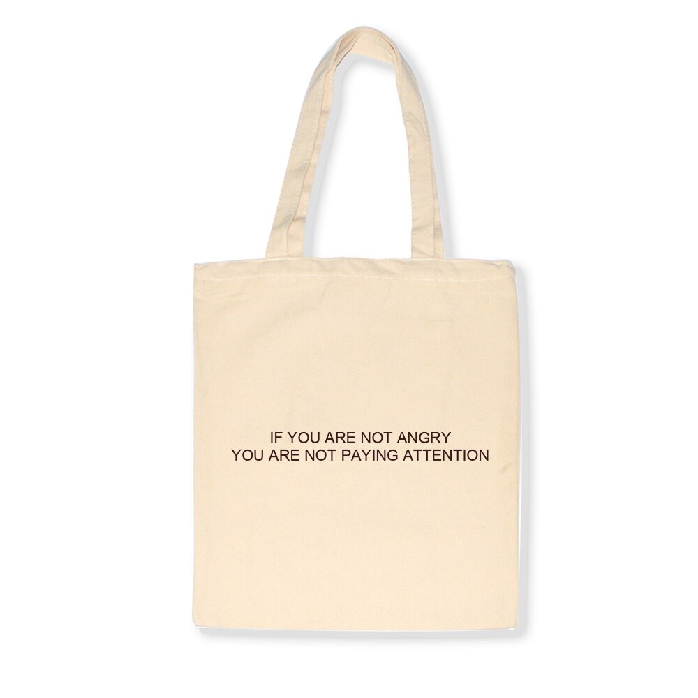 Drôle d'être un homme gentil imprimer dames sacs à main toile sac fourre-tout coton Shopping femmes Eco réutilisable épaule Shopper sacs lettre: R564BEIGE