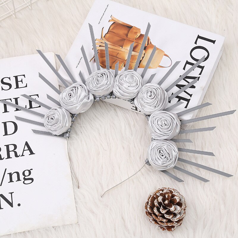 Bandeau couronne Lolita Cosplay, coiffe de déesse Halo, Costume de fête d'halloween, bandeau étoile Mary Halo, couvre-chef: 1