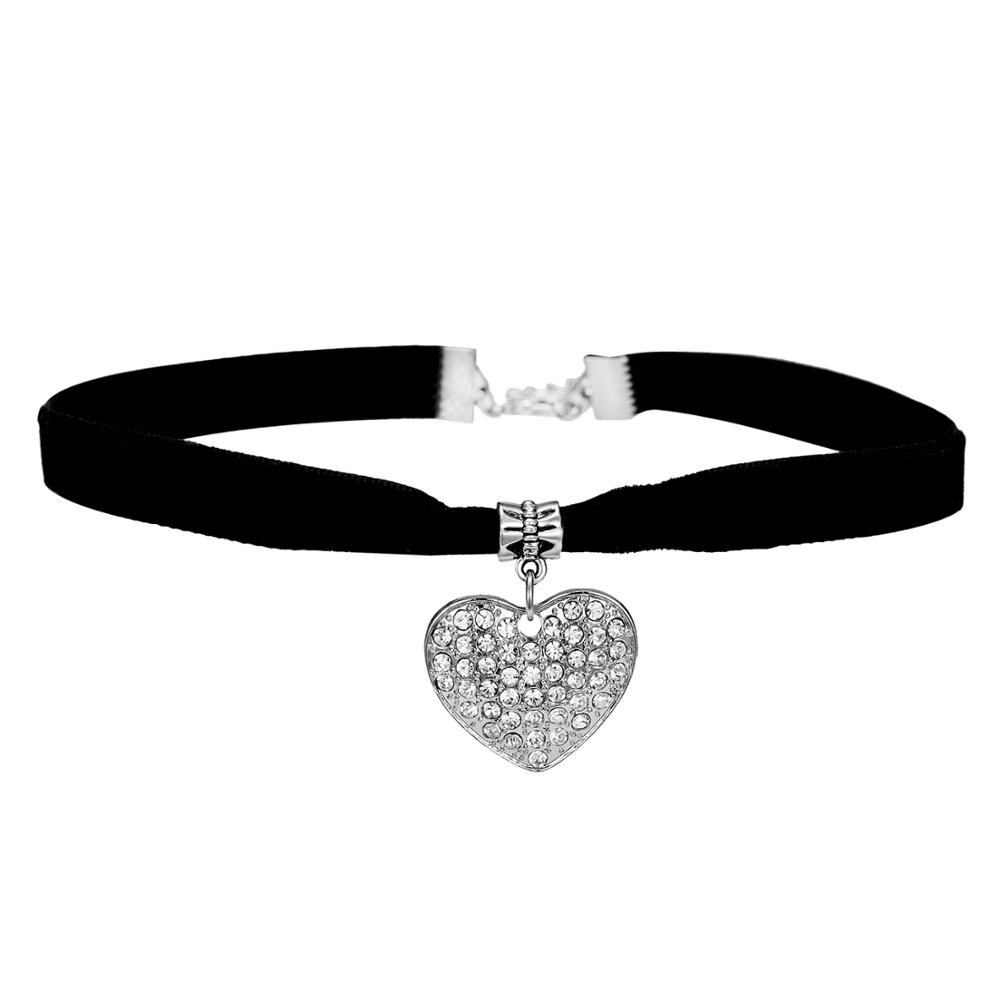 Black Velvet Ribbon Choker Necklace Cool Punk Goth Gothic Leather Collar Choker Harajuku Star Snowflake Heart Clavicle Chain: 8