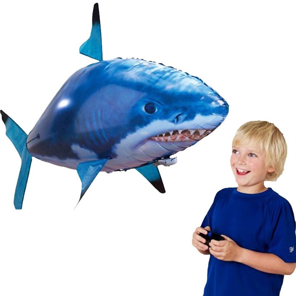 Juguetes de tiburón con Control remoto para niños, globos de animales voladores infrarrojos, juguete de pez payaso para niños, de Navidad, decoración