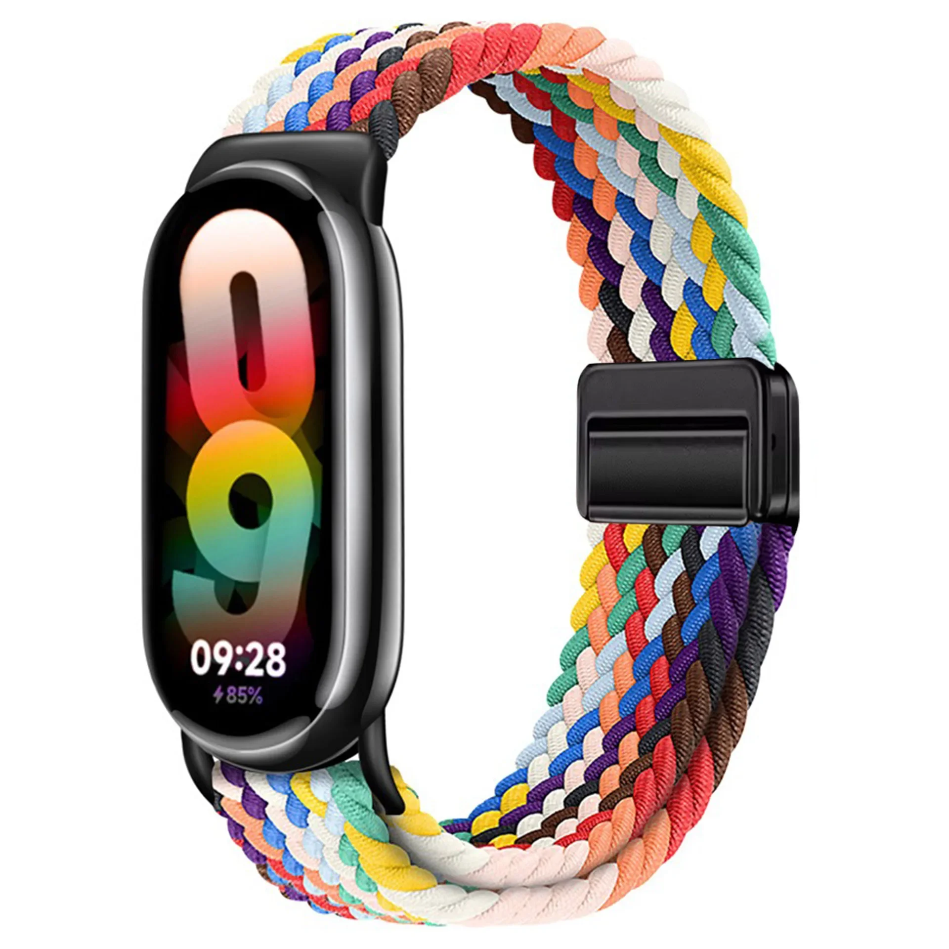 Nylon Strap for Xiaomi Mi Band 9/8 Breathable Sports Wristband Accessories for Mi Band 10 9 NFC Replace Watchband: GREEN BLUE / 12mm