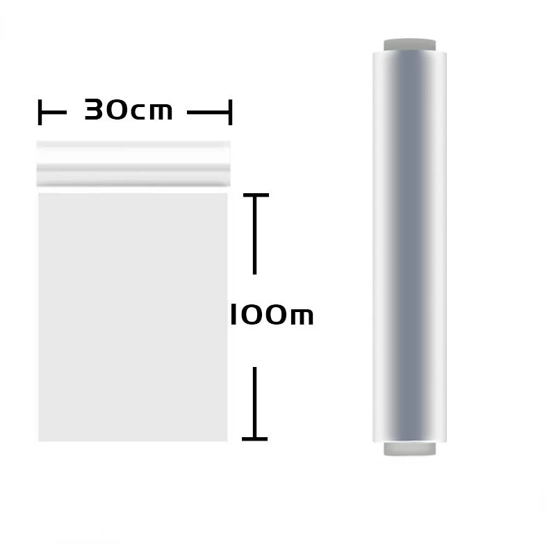 Microwavable Cling Film Wrap, Clear Plastic, Food Packing, Kitchen Storage Wrapping Film, Keeping Food Fres, 30cm * 100m: Clear