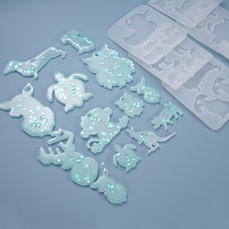 DIY Listing Pendant Resin Mold Handmade Keychain Crystal Epoxy Mold Pendant Ornament Silicone Mold For Resin