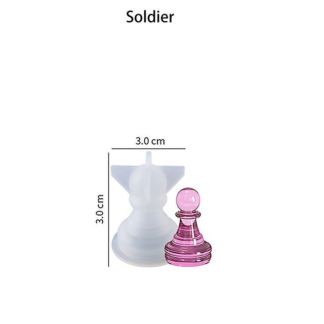 1PC International Chess Silicone Molds Crystal UV Epoxy Resin Checkerboard Mould for DIY Crafts Making Tools: Soldier