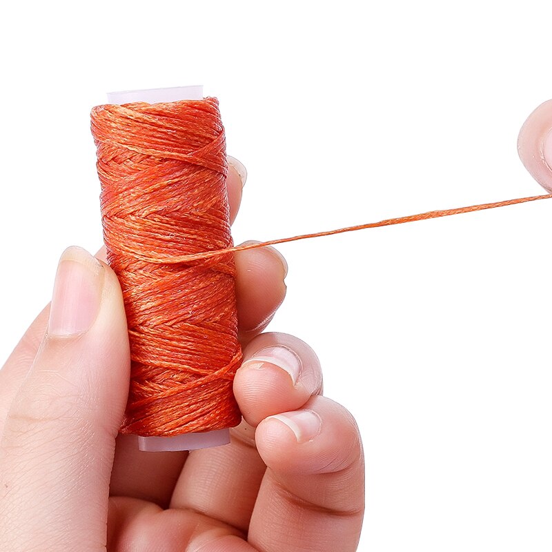 0.8Mm 12M/Roll Kleurrijke Set Naaien Lederen Gereedschap Platte Wax Draad Hoge Sterkte Draad Wax Ropehand maken Tool Voor Leer Stof