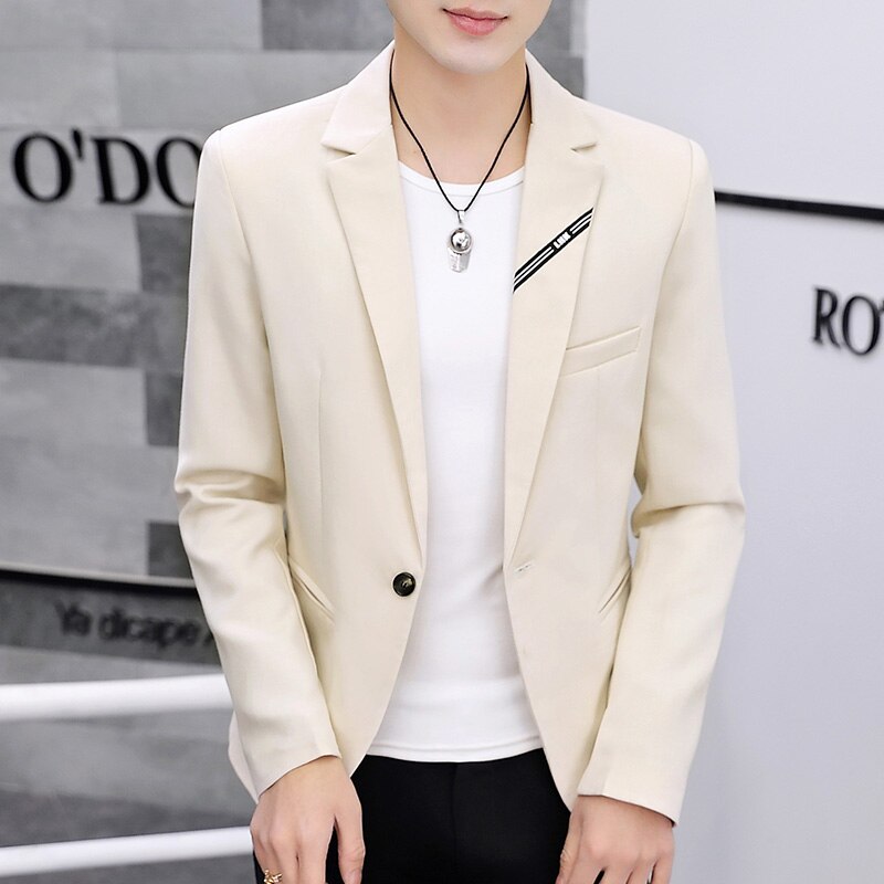 Ternos masculinos coreano magro ternos de negócios primavera e outono jaquetas masculinas casuais único ocidental moda masculina na moda bonito pequeno
