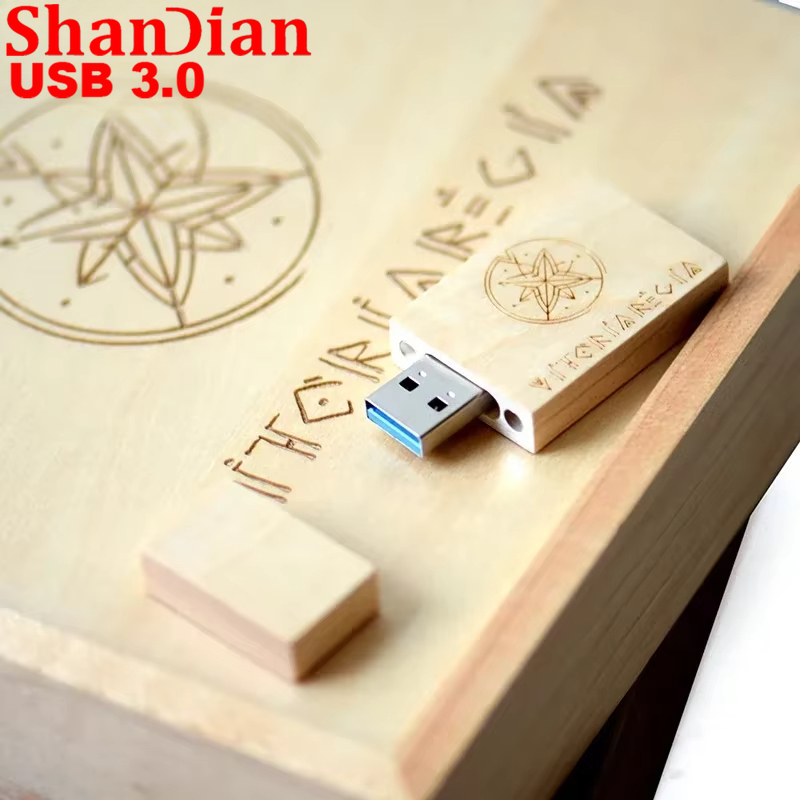 USB 3.0 Maple Photo Album with Box 5 Lot Free Custom LOGO USB Flash Drives 64GB Pen Drive 16GB Photography Stick（170*170*35 Mm）