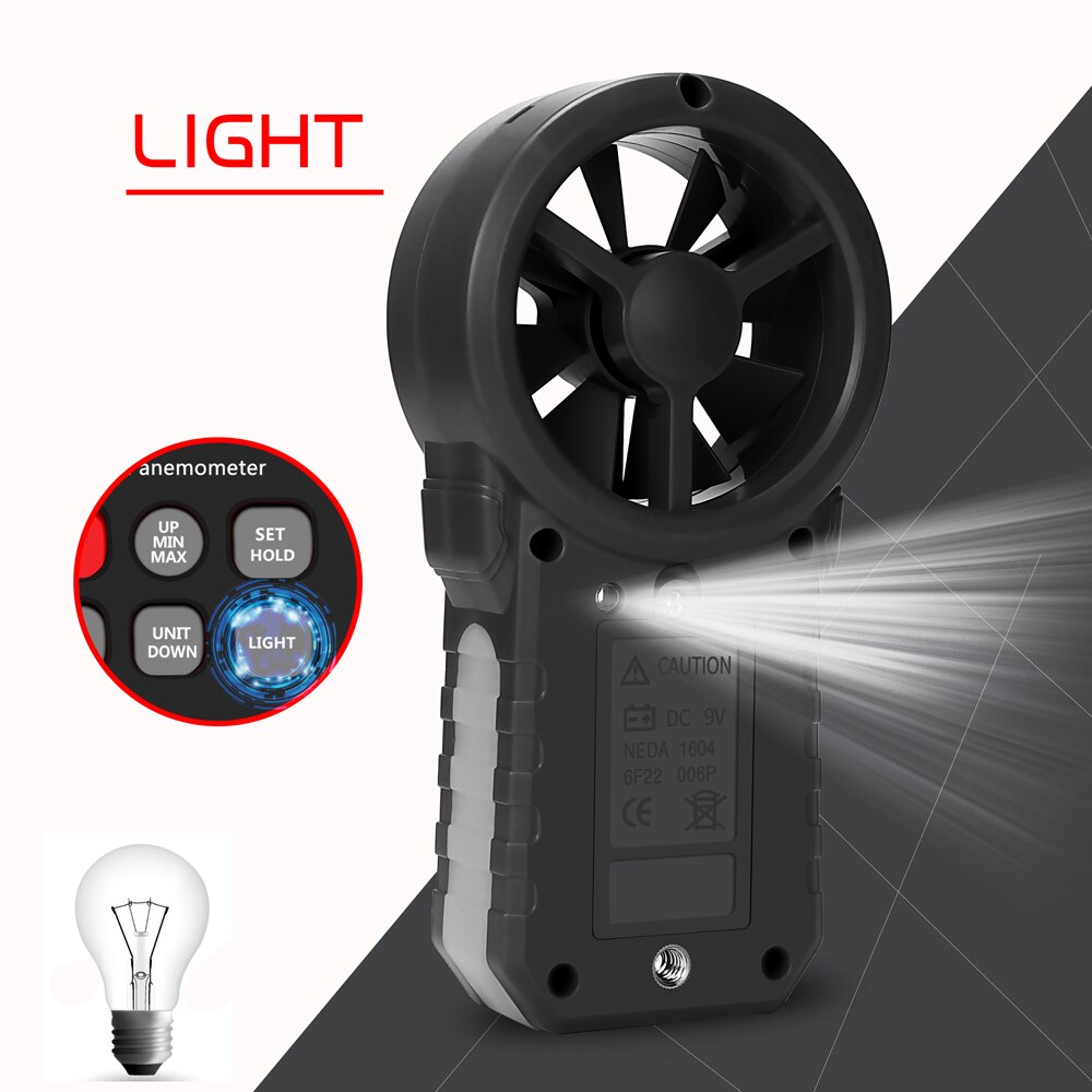 KKMOON Wind Meter Handheld Anemometer Tragbare Wind Geschwindigkeit Meter CFM Meter Wind Messgerät mit Lcd-hintergrundbeleuchtung Wind Sensor