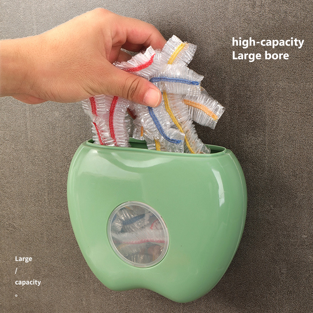 Contenedor de almacenamiento de envoltura de plástico montado en la pared, estuche protector de envoltura de plástico a prueba de polvo, gran capacidad sin perforaciones para organizador de cocina
