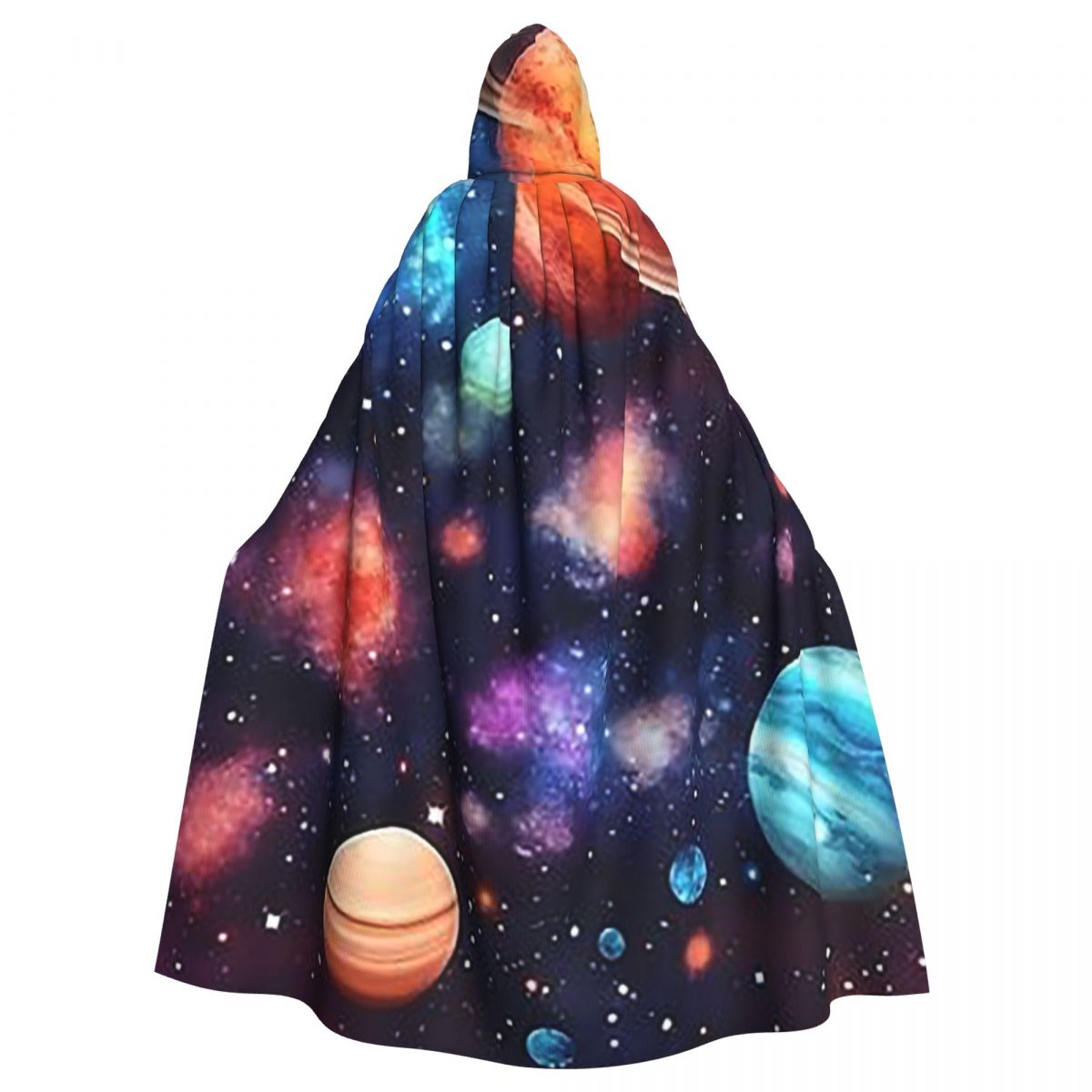 Sistema solar espaço planetas universo longo com capuz capa bruxa traje medieval cosplay capa halloweenparty adulto unisex: Default Title