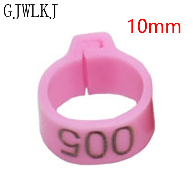 100 stks 8mmto10mm Digitale Markup Vogel Clip Ring Vogel Identificatie Tool 10 Kleur No.1-100 Duif Voet Ringen Huisdier levert: 10mmPink