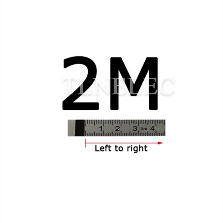 Stainless Steel Scale Ruler Sticky Scale Ruler with Rubber Flat Ruler Self-adhesive Ruler Mechanical Ruler Sticky Workbench: Forward 2 meter 0 2M