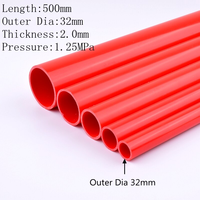 Out diamter 20-63mm Gules PVC Pipe Length 50cm Agriculture Garden Irrigation Aquarium Fish Tank Water Tube Plumbing Pipe Fitting