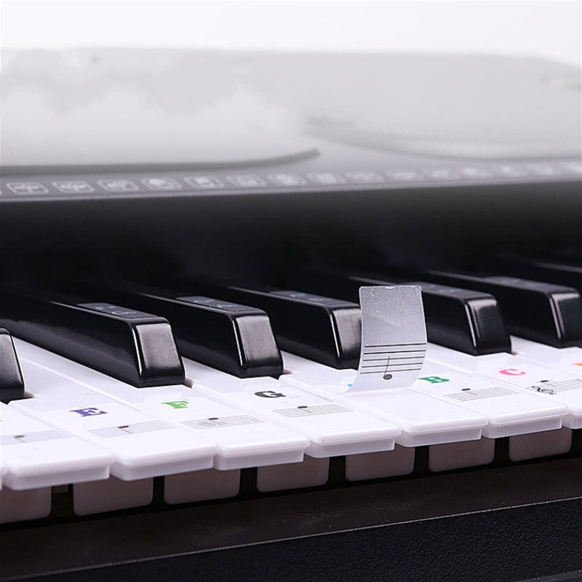 Transparent klaver keyboard klistermærke 88/61/54/49 nøgle elektronisk keyboard nøgle klaver stave note klistermærke til hvide nøgler