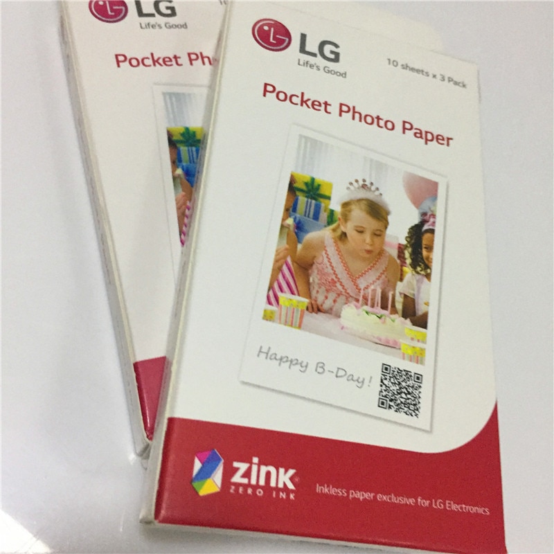 Seracase 60 pièces papiers photographiques Zink PS2203 imprimante Mobile intelligente pour LG imprimante Photo PD221/PD251 PD233 PD239 papier d'impression