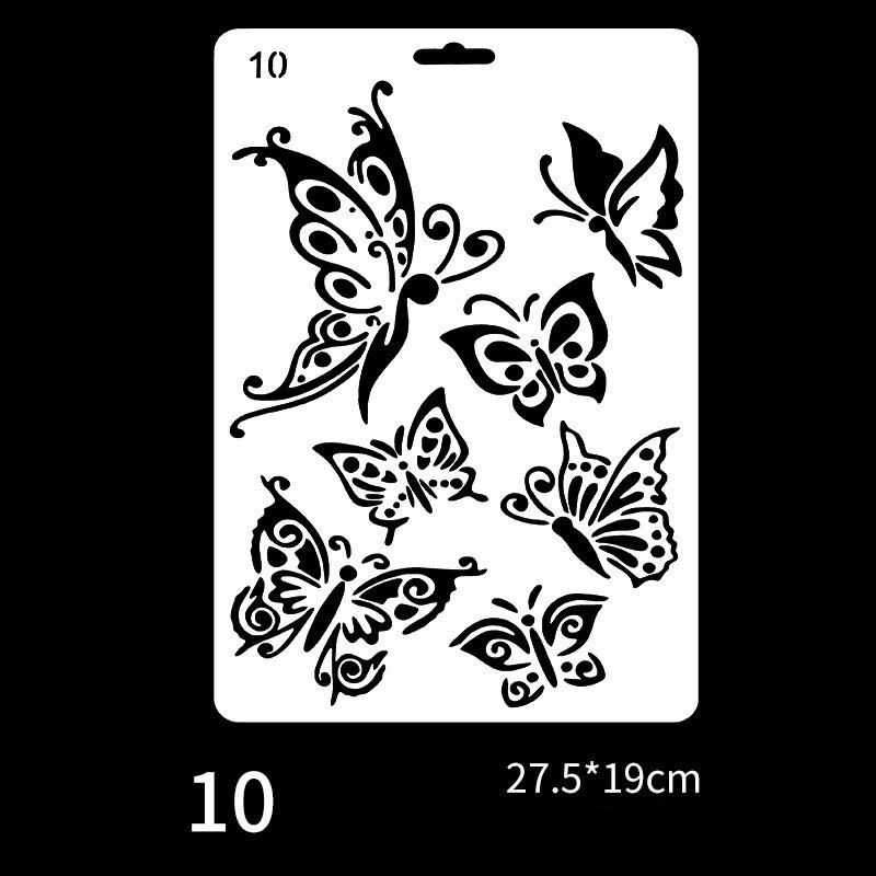 1 sztuk kreatywny DIY litery styl z dziurką kwiaty rysunek instrukcja szablon do malowania Album Scrapbooking szablon ikona dzieci prezent: 10