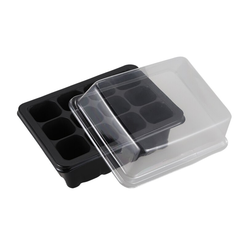 Germination Seed Starter Tray Seed Box Flower Plant Pot For Home Office Decor, 12 Hole Grow Box: 19 X15X11Cm