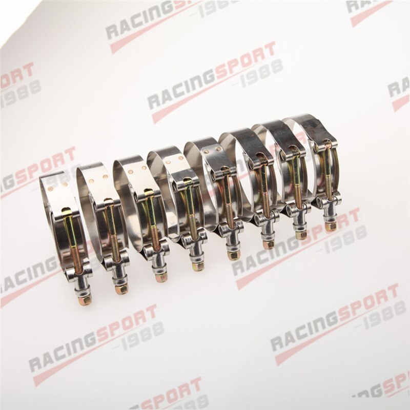 8PCS 1" inch Turbo Pipe Hose Coupler T-bolt Clamps clamp Stainless Steel 31-36mm